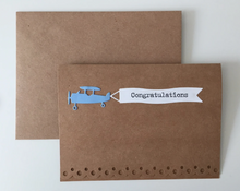 Load image into Gallery viewer, Congratulations Airplane Banner - Greeting Card