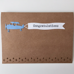 Congratulations Airplane Banner - Greeting Card