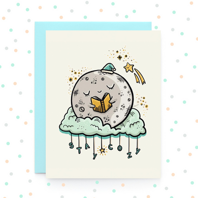 Sleepy Moon - Greeting Card