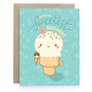 Sweetest Birthday Ice Cream - Greeting Card
