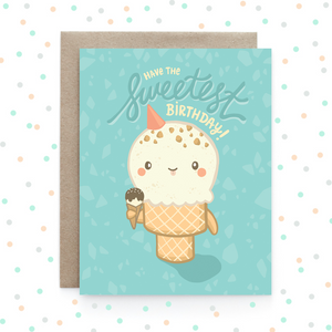 Sweetest Birthday Ice Cream - Greeting Card