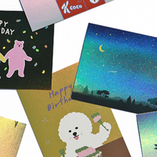 Load image into Gallery viewer, Hologram Postcard - Happy Bichon