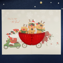 Load image into Gallery viewer, Honeycomb 3D Card - Scooter Santa