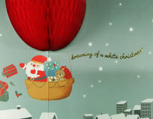 Load image into Gallery viewer, Honeycomb 3D Card - Air Balloon Santa