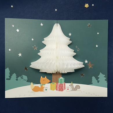 Honeycomb 3D Card - Fox Tree