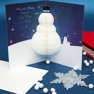 Honeycomb 3D Card - Snowman