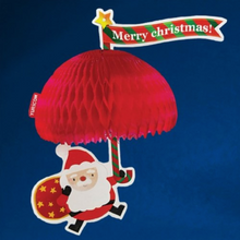 Load image into Gallery viewer, Honeycomb Ornament Card - Santa Umbrella