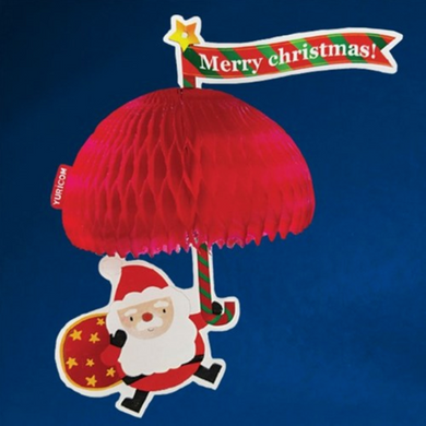 Honeycomb Ornament Card - Santa Umbrella