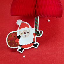 Load image into Gallery viewer, Honeycomb Ornament Card - Santa Umbrella