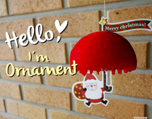 Load image into Gallery viewer, Honeycomb Ornament Card - Santa Umbrella