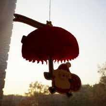Load image into Gallery viewer, Honeycomb Ornament Card - Santa Umbrella