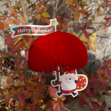 Load image into Gallery viewer, Honeycomb Ornament Card - Santa Umbrella
