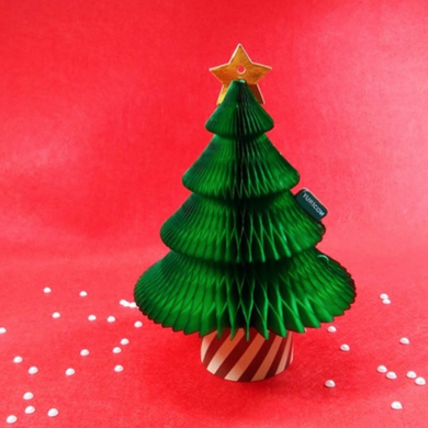 Honeycomb Ornament Card - Christmas Tree