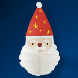 Honeycomb Ornament Card - Santa Face
