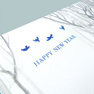 White Wood New Year - Greeting Card