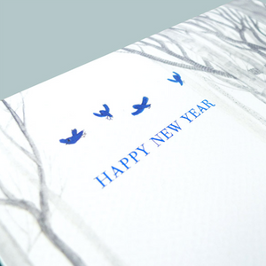 White Wood New Year - Card