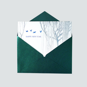 White Wood New Year - Greeting Card