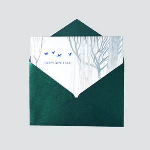 White Wood New Year - Card