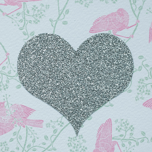 Pink Bird Heart - Greeting Card