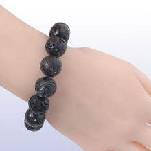 Load image into Gallery viewer, Lightning Struck Carved Chinese Zodiac 15mm Bracelet