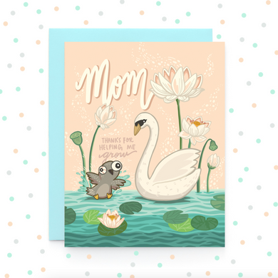 Swan & Lilies - Greeting Card
