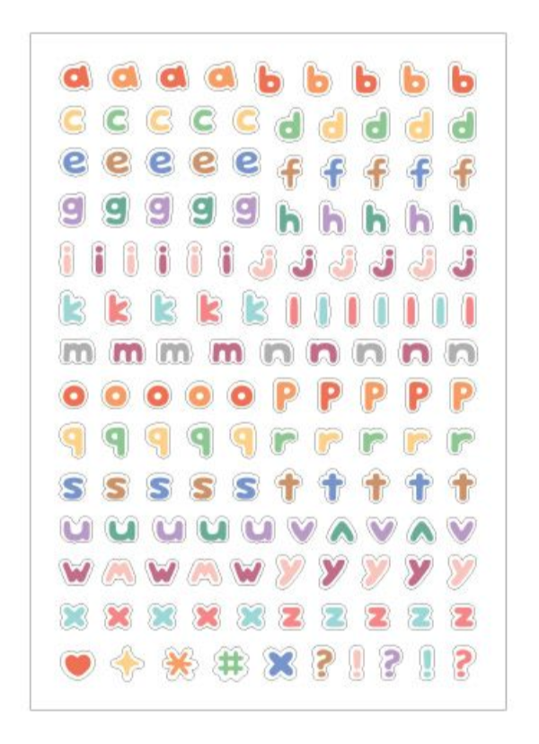 Calligraphy Alphabet Sticker Pack 10sheets / Removable Capital