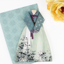 Load image into Gallery viewer, Chrysanthemum Watercolor Hanbok - Greeting Card