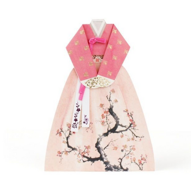 Plum Blossom Watercolor Hanbok - Greeting Card