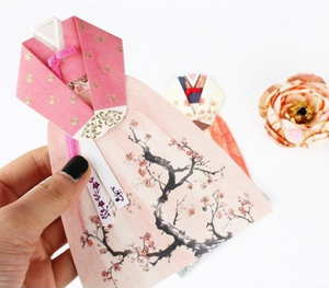 Plum Blossom Watercolor Hanbok Card