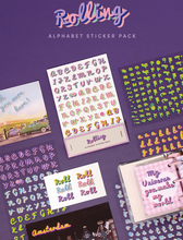 Load image into Gallery viewer, Rolling Alphabet/ Number Removable Sticker Pack, Cursive Writing