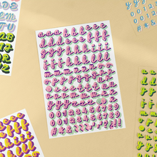 Load image into Gallery viewer, Rolling Alphabet/ Number Removable Sticker Pack, Cursive Writing