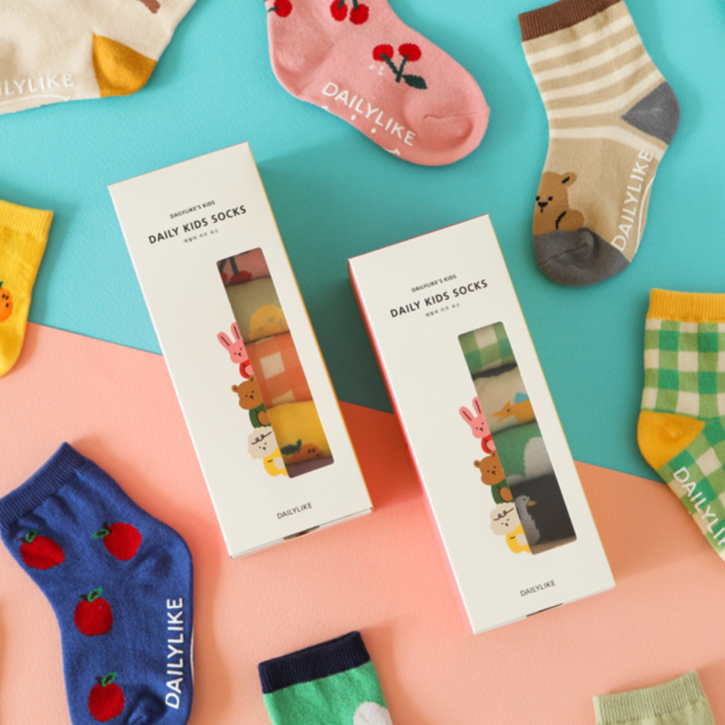 Daily Kids Socks - 6 Pair Box Set - Size Small – Hanji Gifts