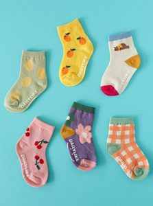 Daily Kids Socks - 6 Pair Box Set - Size Small