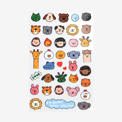 Line Hologram Sticker - 05 Drawing Animal