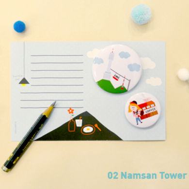 Hello Seoul - Badge Card - NamSan Tower