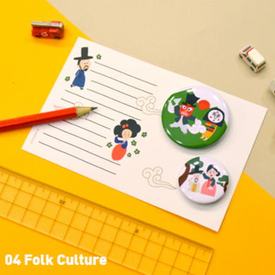 Hello Seoul - Badge Card - Folk Culture