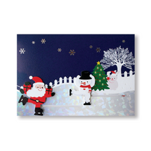 Load image into Gallery viewer, Santa and Snowman Sliding Card
