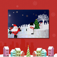 Load image into Gallery viewer, Santa and Snowman Sliding Card