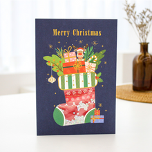 Load image into Gallery viewer, Merry Christmas Glitter Stocking - Greeting Card