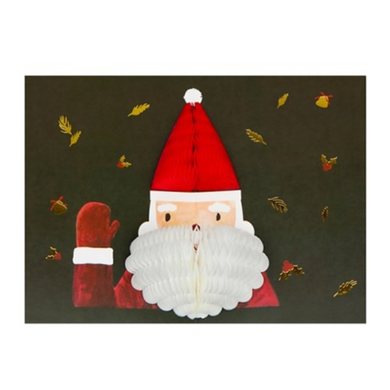 Honeycomb 3D Card - Santa Face