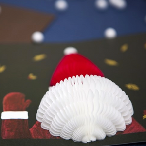 Honeycomb 3D Card - Santa Face
