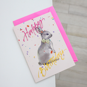 Happy Birthday Rabbit - Card