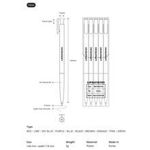 Load image into Gallery viewer, Life &amp; Pieces - Slim Ballpoint Pen - 10 Colour Set 0.5mm