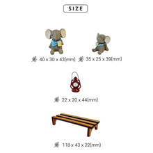 Load image into Gallery viewer, Elephant Picnic Figurine Set