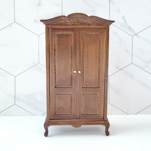 Miniature Antique Wood Wardrobe