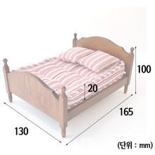 Load image into Gallery viewer, Miniature Red Striped Antique Wood Bed