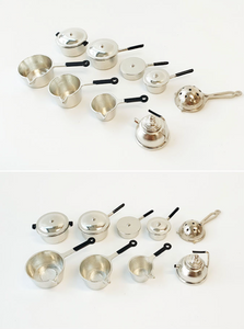 Miniature Metal Pot Set - 9 Pieces