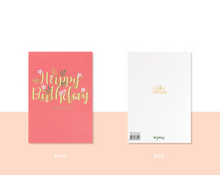 Load image into Gallery viewer, Pink Happy Birthday Card