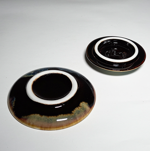 Tri-Colour Glazed Espresso Cup with Saucer