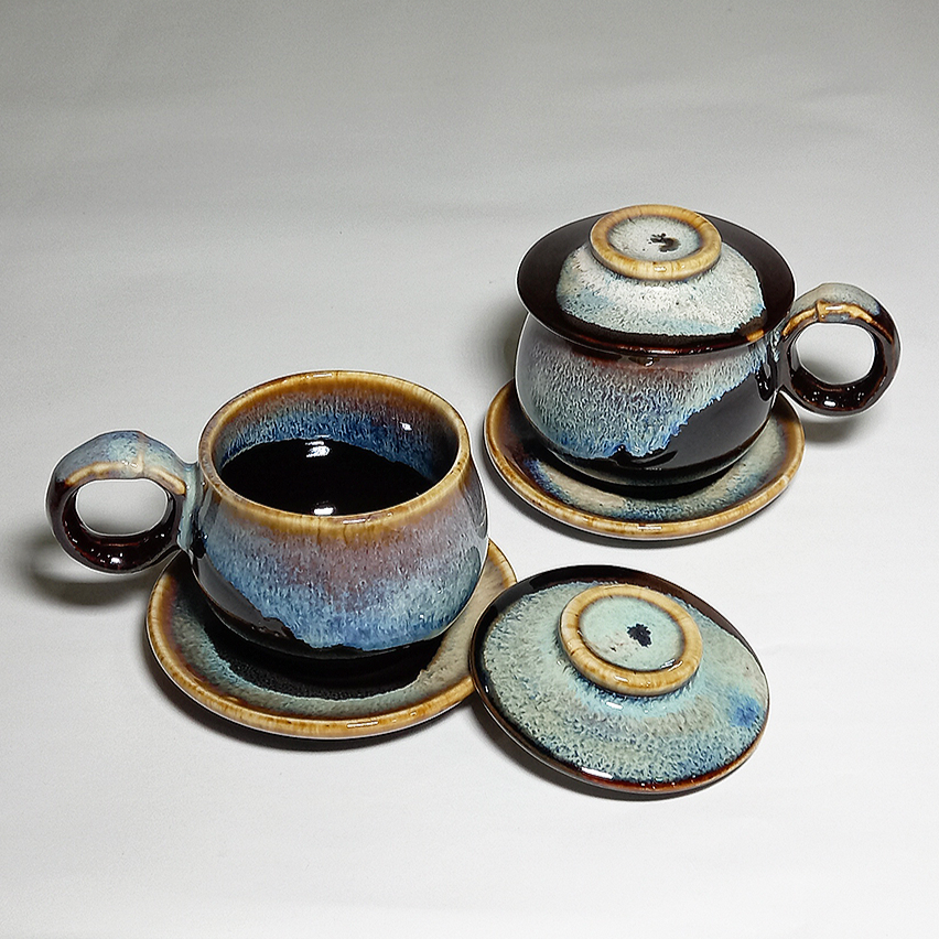 Tri-Colour Glazed Espresso Cup